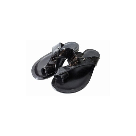 Luke Black Mens Leather Sandals, Italian Shoes main image 8